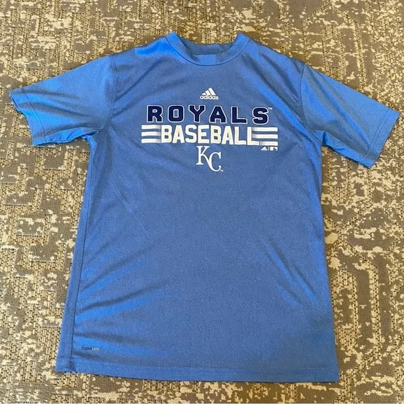 Bundle Kansas City Royals Youth Shirts Size Large Color Sky Royal Blue Flaw 1985 - Picture 2 of 12